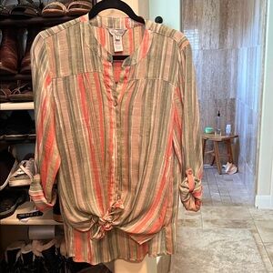 Multiples Colorful Striped Blouse